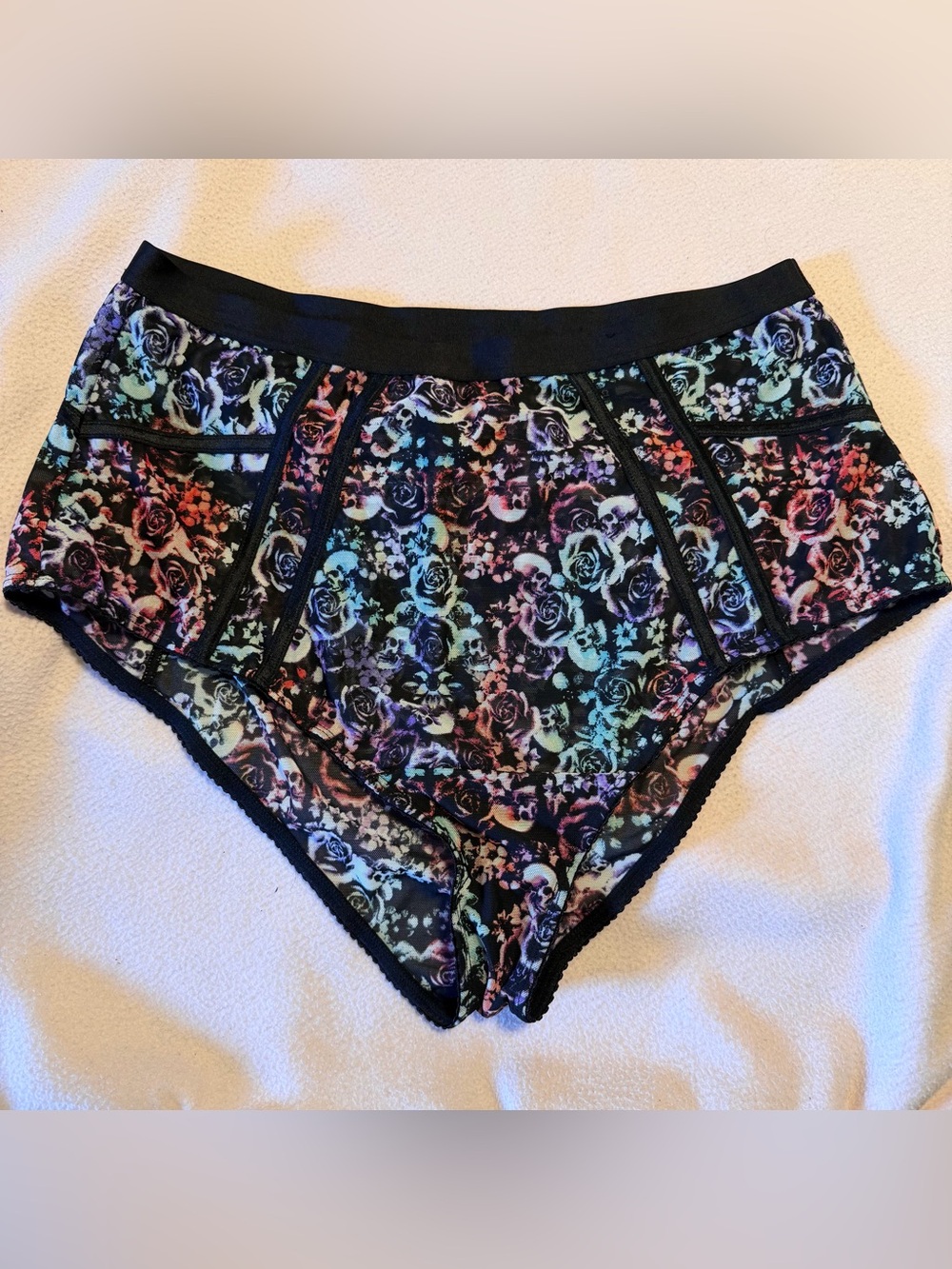 Torrid Underwire Floral Skull Bralette and High Waist Brief - Picture 3 of 5